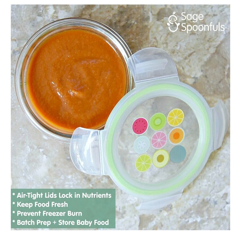 Sage Spoonfuls Glass Baby Food Containers with Lids, 4 Pack, 7 oz Baby Food Jars - Picture 3 of 10